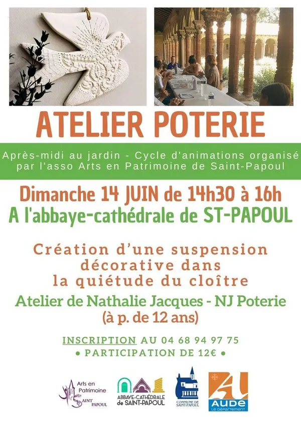 Atelier poterie dans le cloître