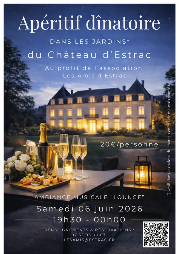 Apéritif dînatoire dans les jardins du Château d'Estrac