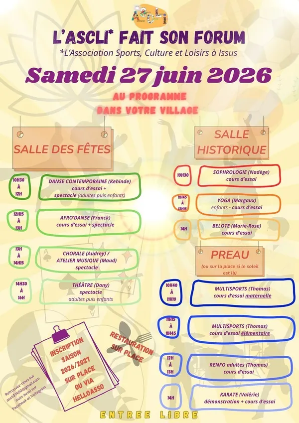 L'ASCLI (Association Sports, Culture, Loisirs à Issus) fait son Forum