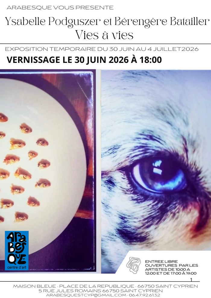 Exposition Vies à vies
Arabesque vous invite à découvrir une exposition à deux voix réunissant Ysabelle Podguszer et Bérengère Batailler