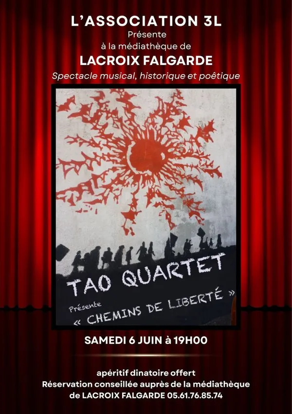 "Chemins de la Liberté" : spectacle musical par le Tao Quartet à la Médiathèque