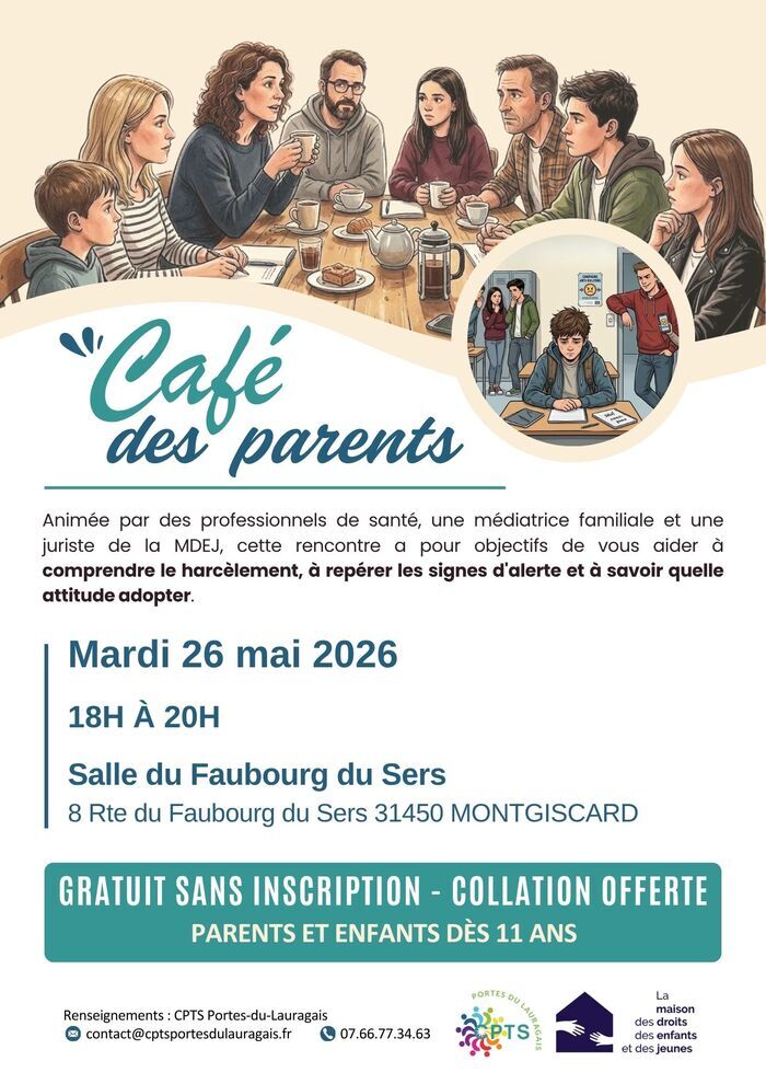 Café des parents : harcèlement scolaire