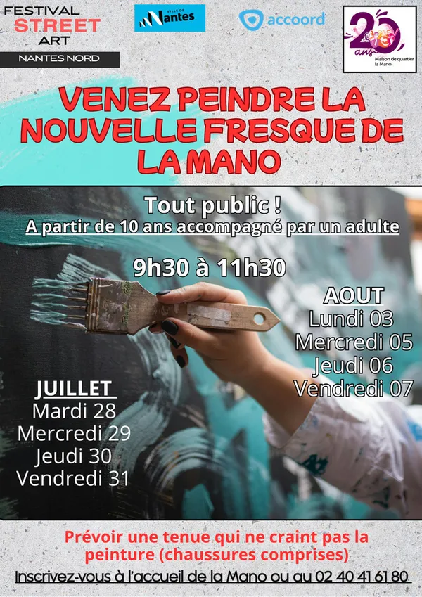 Venez peindre la nouvelle fresque de la maison de quartier La Mano