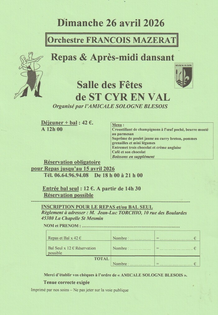 Repas et après-midi dansant