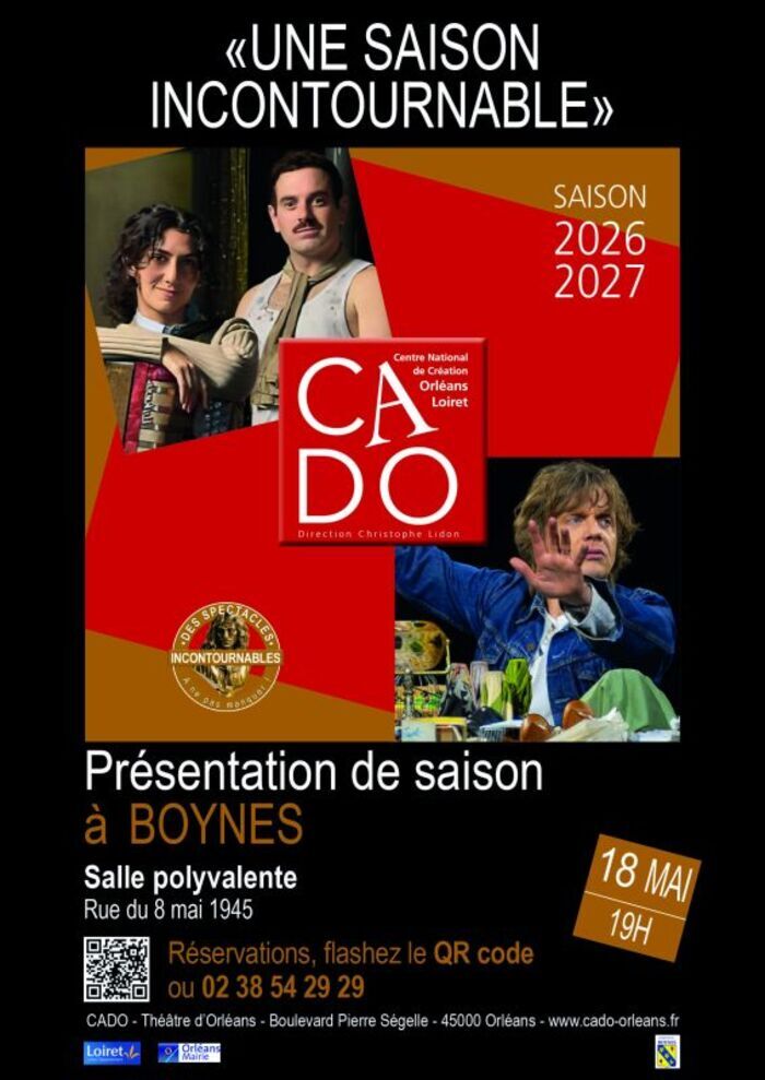 Le CADO présente sa saison théâtrale 2026-2027 le 18 mai à Boynes