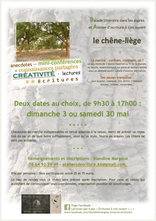 Le chêne-liège • Balade conférencière & Double atelier d'écriture