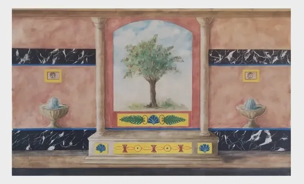 "Trompe-l'oeil": quand l'artiste, imite une matière (faux marbre, faux bois), un décor sculpté, une scène de vie ... démonstration de Fabienne Goubaud