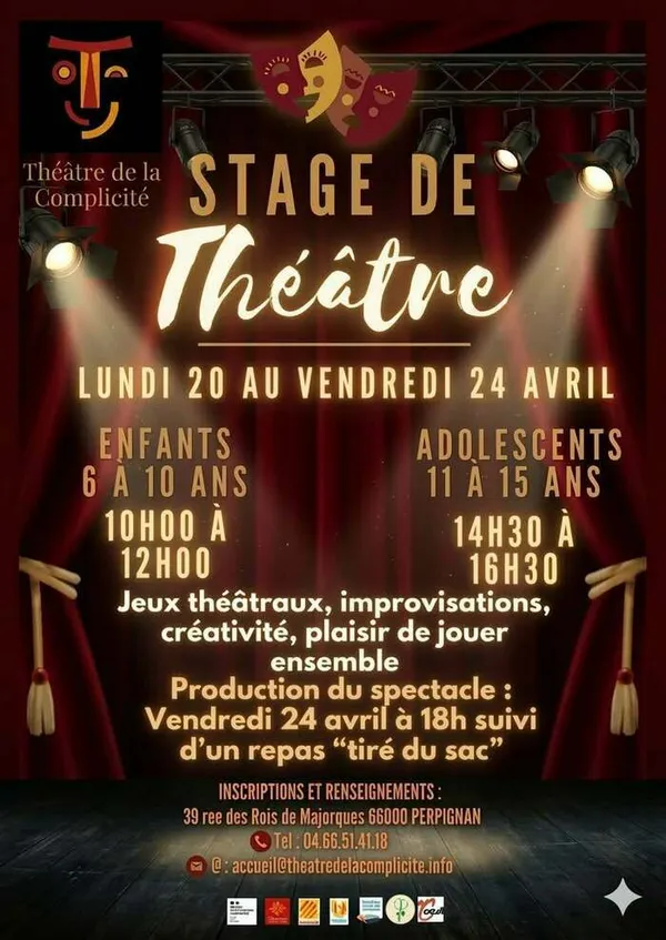 STAGE THEATRE : LUNDI 20 AU VENDREDI 24 AVRIL 2026