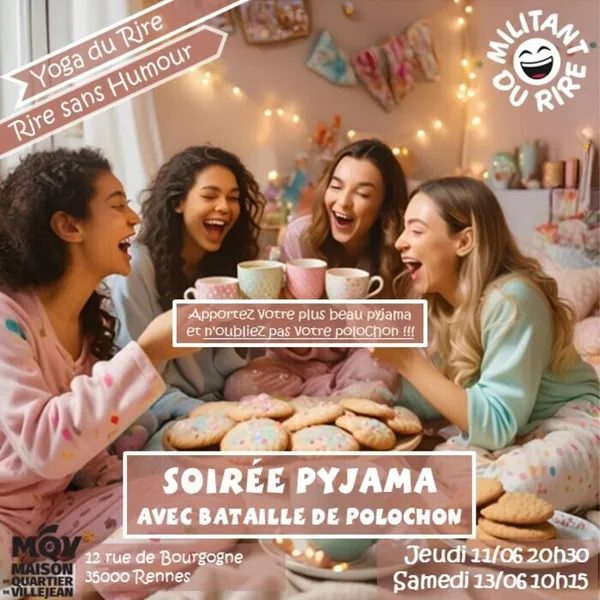 Yoga du Rire : Soirée pyjama avec bataille de polochon