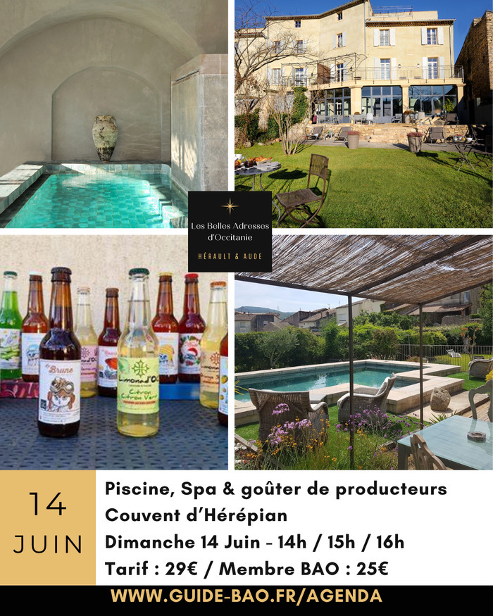 Piscine & Spa & limonades au Couvent d'Hérépian
