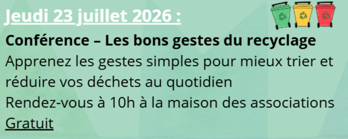 Conférence – Les bons gestes du recyclage