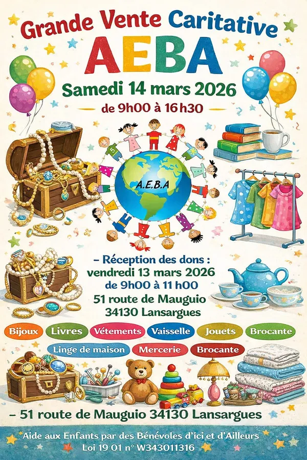 Vente caritative au profit de l'enfance défavorisée