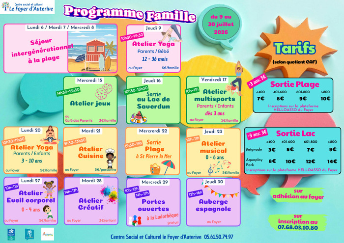 Programme Animations Famille / Centre Social et Culturel le Foyer d'Auterive