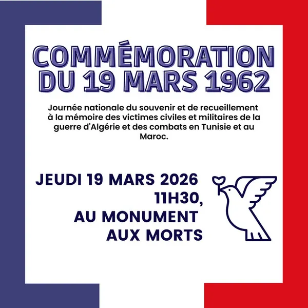 Commémoration du 19 mars 1962 – Journée nationale du souvenir et de recueillement