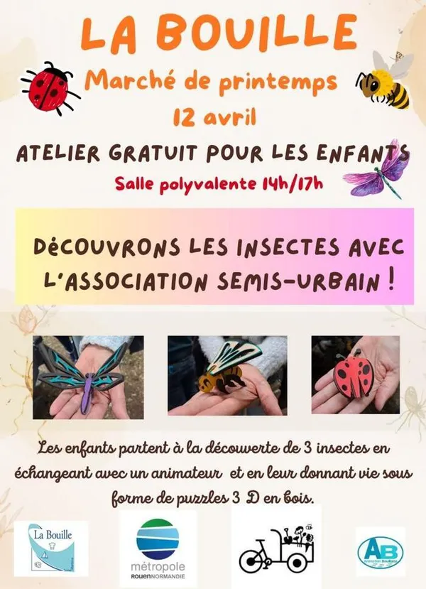 Marché de printemps le 12 avril à La Bouille - Atelier gratuit pour les enfants animé par l'association Semis-Urbain (14h à 17h)