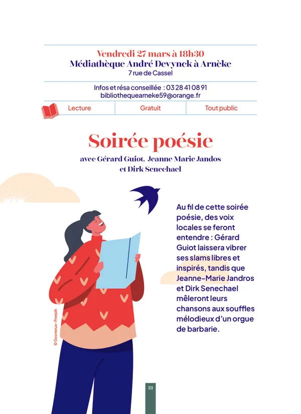 Soirée poésie à Arnèke -- Printemps des Poètes