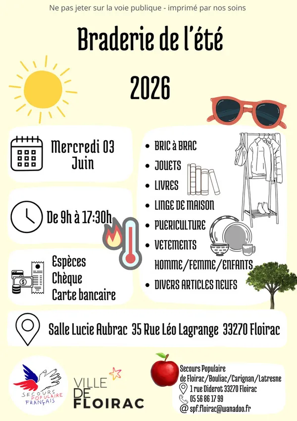 Braderie d'été du Secours Populaire de Floirac