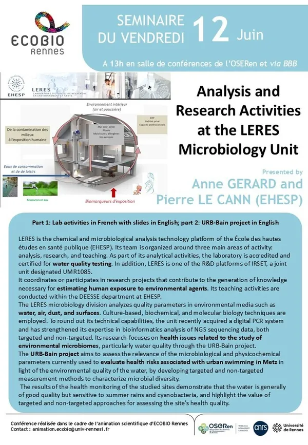 Analysis and Research Activities at the LERES Microbiology Unit