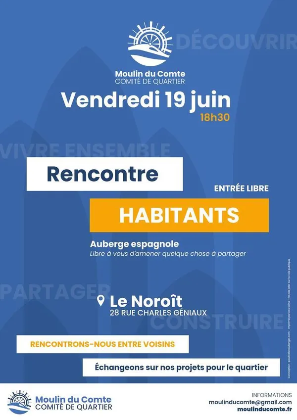 Rencontre habitants – Comité de quartier du Moulin du Comte