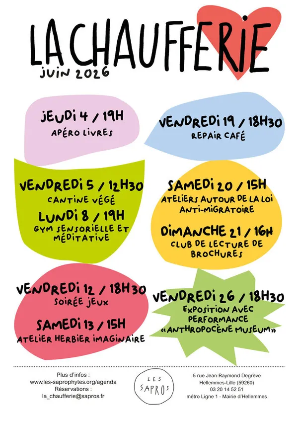 Programmation de juin à la Chaufferie