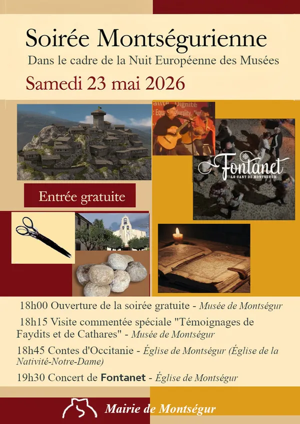 Soirée Montségurienne - Témoignages de Faydits et de Cathares au Musée de Montségur - Contes d'Occitanie - Concert de Fontanet
