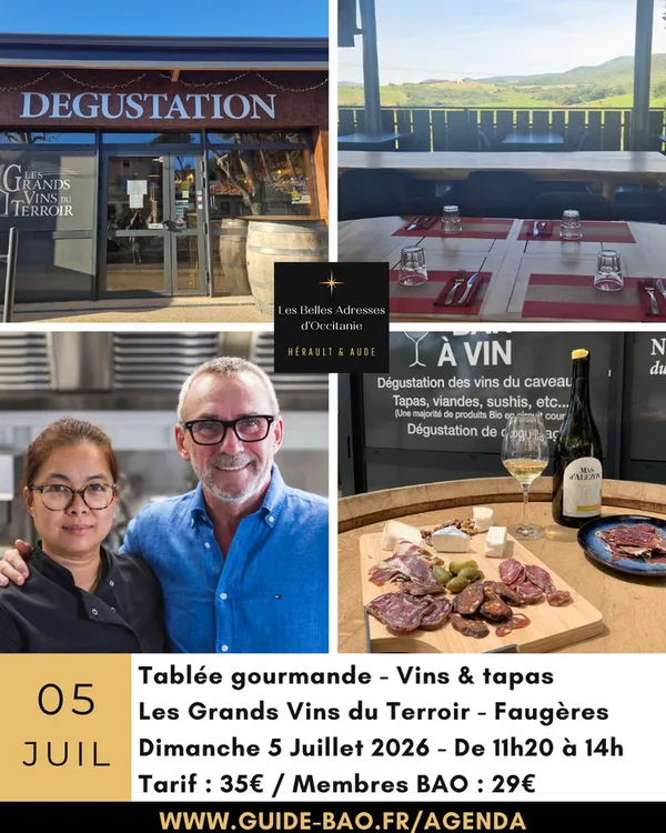 Vins de Faugères et tapas au Restaurant Les Grands Vins du terroir