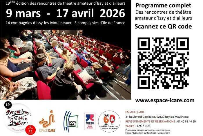 Rencontres de théâtre amateur d'Issy et d'ailleurs du 9 mars au 17 avril 2026