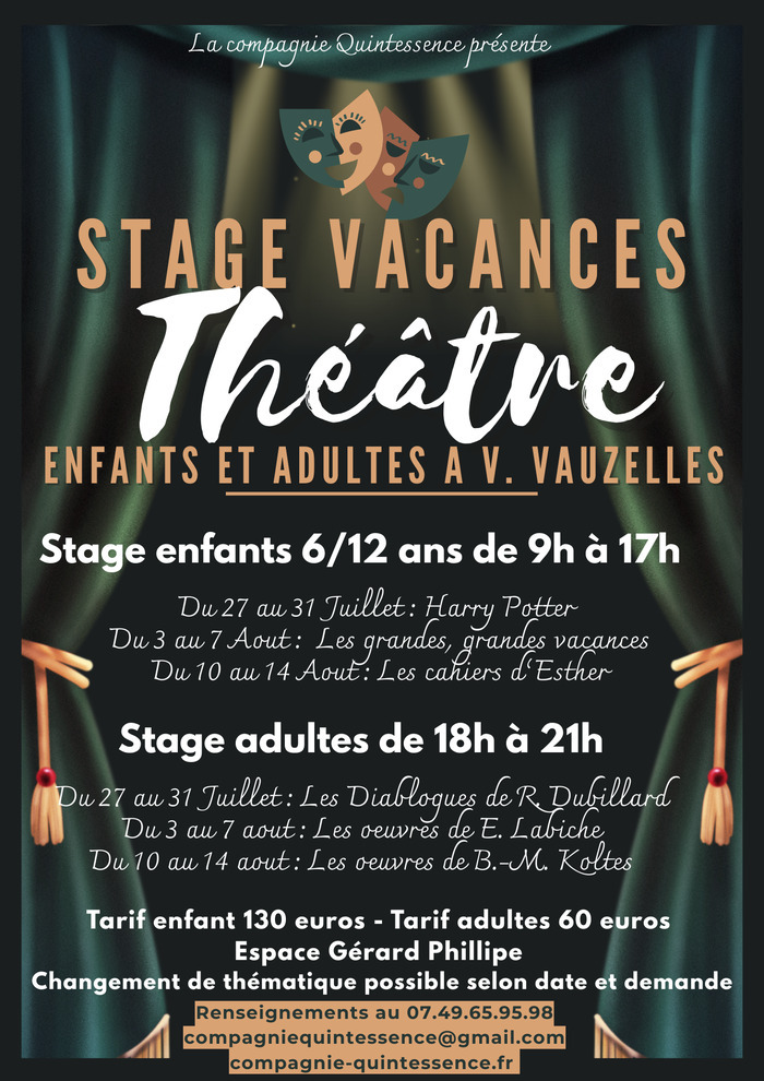 Stage de théâtre d'été pour adultes