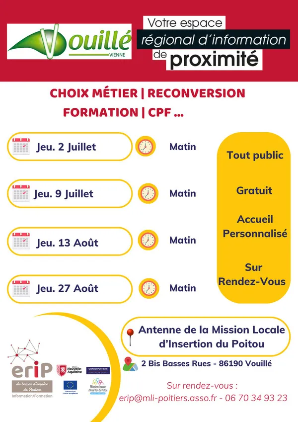 Permanences ERIP à Vouillé