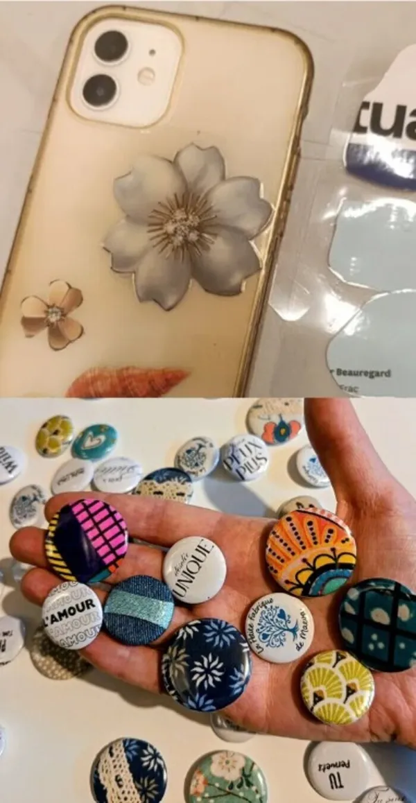 Atelier de personnalisation de badges et coque de téléphone