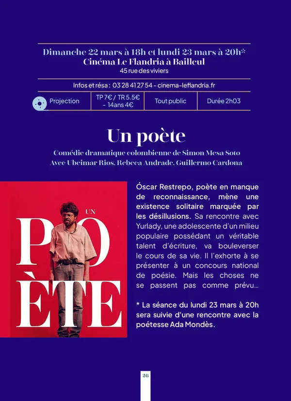 Projection "Un Poète" -- Printemps des Poètes