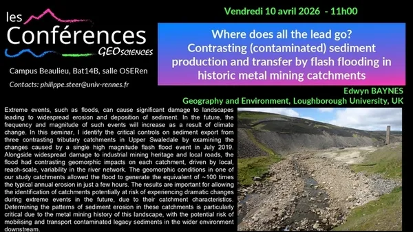 Conférence de Géosciences Rennes, par Edwin BAYNES (Université de Loughborough, Royaume-Uni)