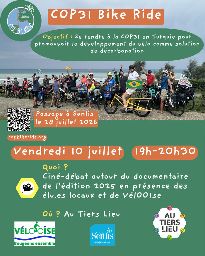 Ciné-débat du documentaire "COP Bike Ride" - Senlis