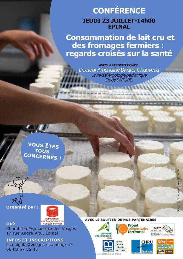 Lait cru et fromages fermiers : une conférence ouverte à tous