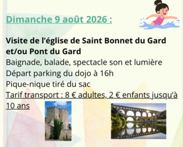 Visite de l'église de Saint Bonnet du Gard et/ou Pont du Gard