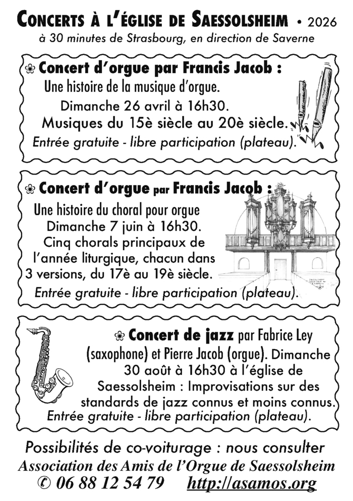 Concert d’orgue par Francis Jacob : « Une histoire de la musique d’orgue ».