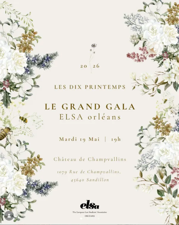 Gala étudiant de l'association ELSA Orléans