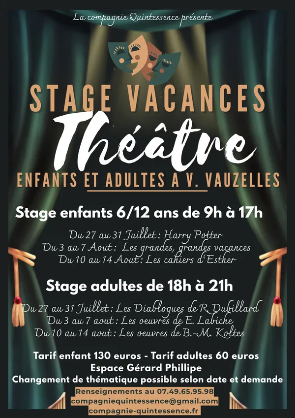 Stage de théâtre d'été