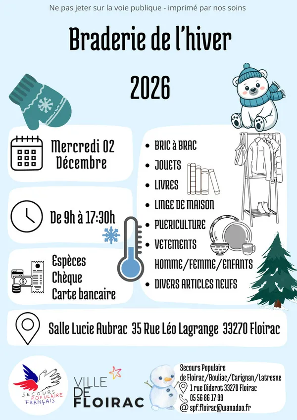 Braderie d'hiver du Secours Populaire de Floirac