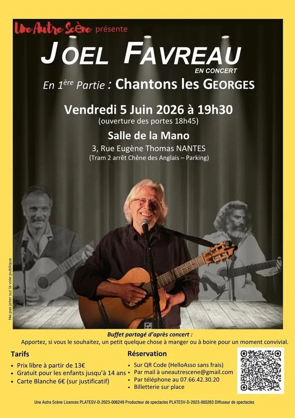 Joel Favreau (ancien guitariste de Brassens) - première partie chantons les Georges