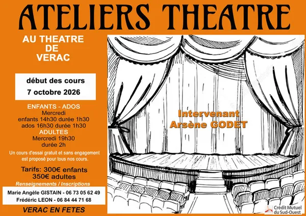 🎭 ATELIERS THÉÂTRE 2026/2027 🎭