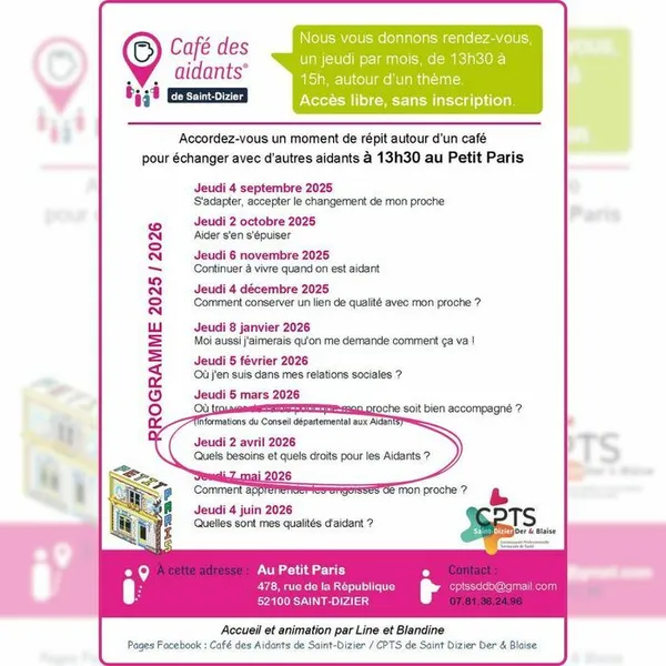 Café des Aidants – Saint-Dizier : Quels besoins et quels droits pour les aidants ?