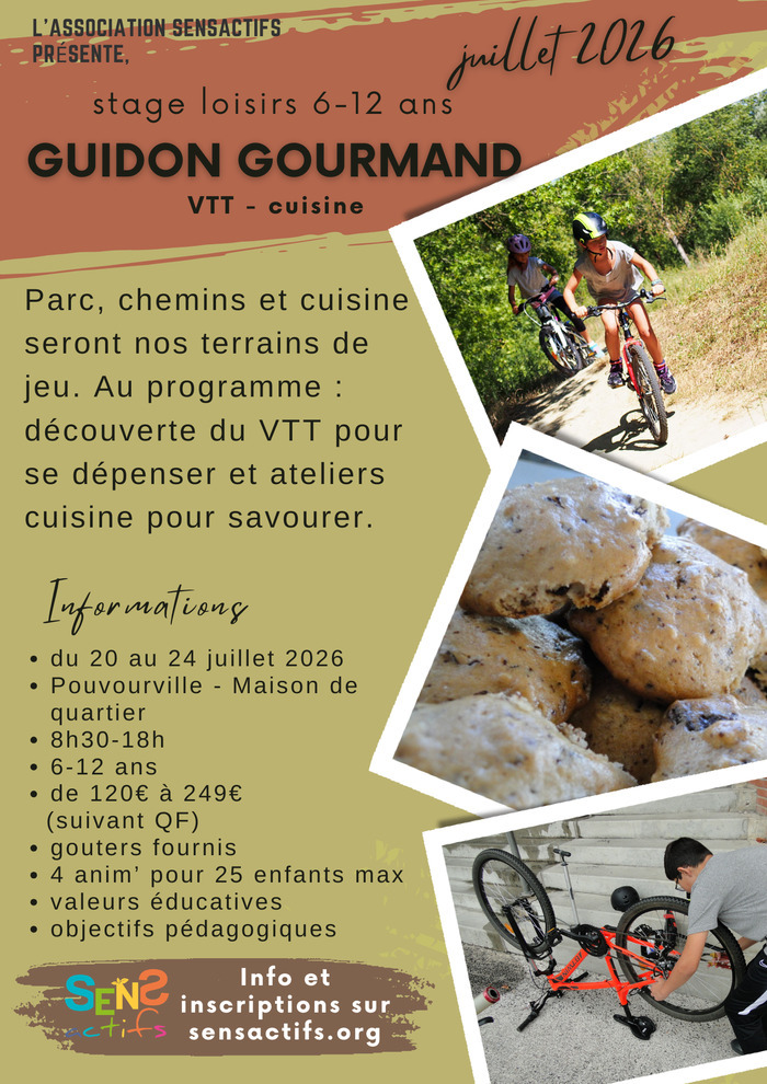 Stage loisirs 6-12 ans "Guidon Gourmand" 20 au 24 juillet 2026