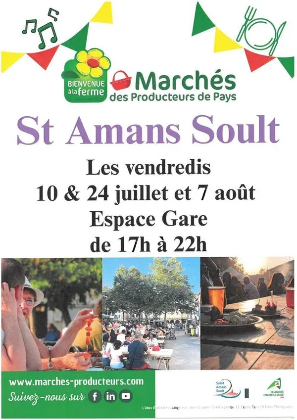LES ELUS MSA MIDI-PYRENEES NORD PRESENTS SUR LE MARCHE NOCTURNE DES PRODUCTEURS  A ST-AMANS-SOULT