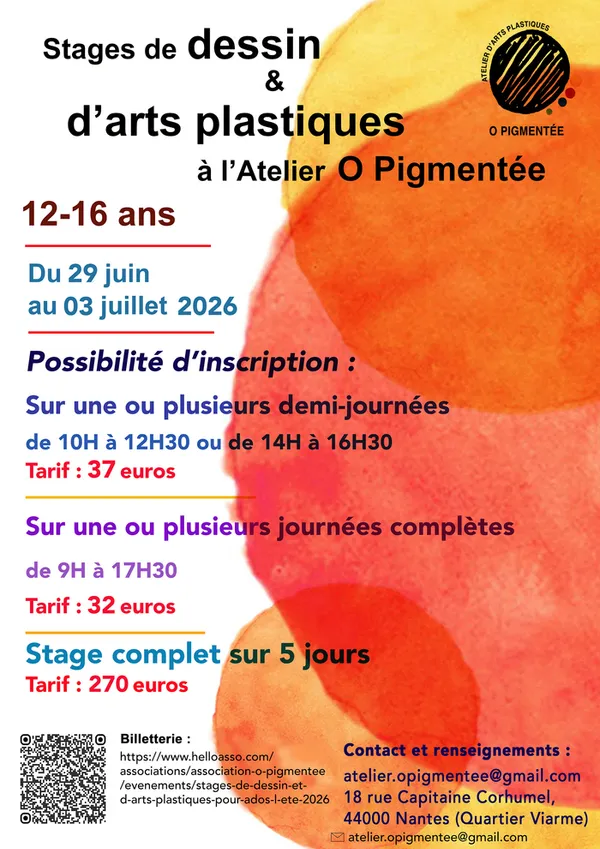Stages de dessin et d'arts plastiques pour ados / l'été 2026