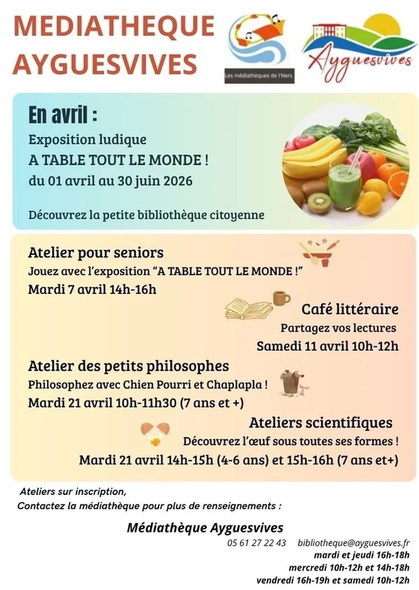 En avril à la médiathèque d'Ayguesvives