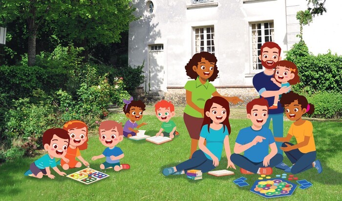 Jeux, lectures et farniente dans le jardin du Musée