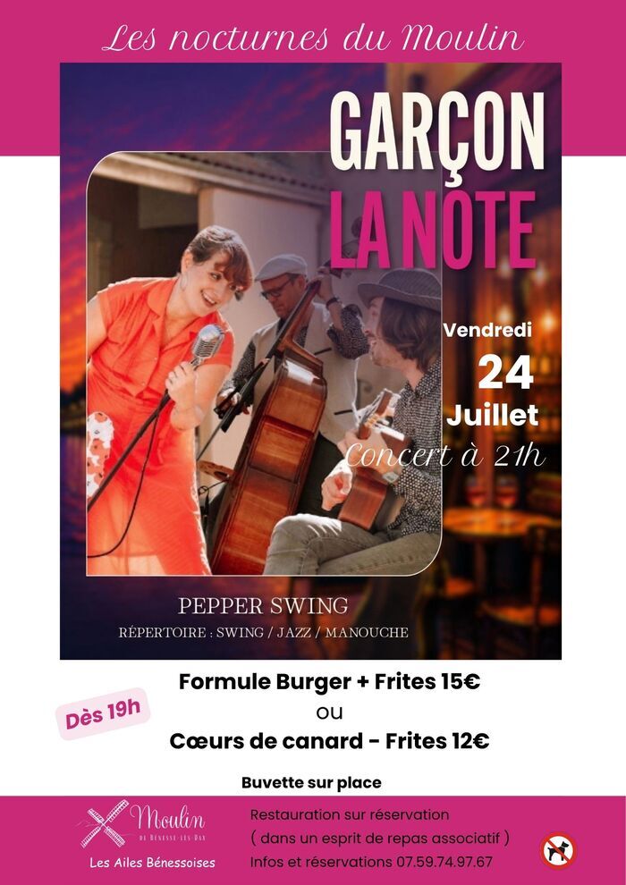 Nocturne au moulin : Festival Garçon la note