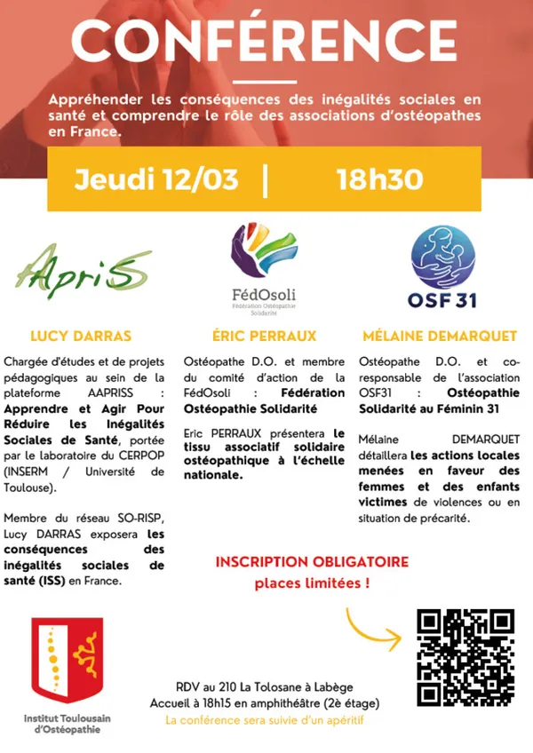 Conférence "Les Inégalités Sociales de Santé et le rôle des associations d’ostéopathes"