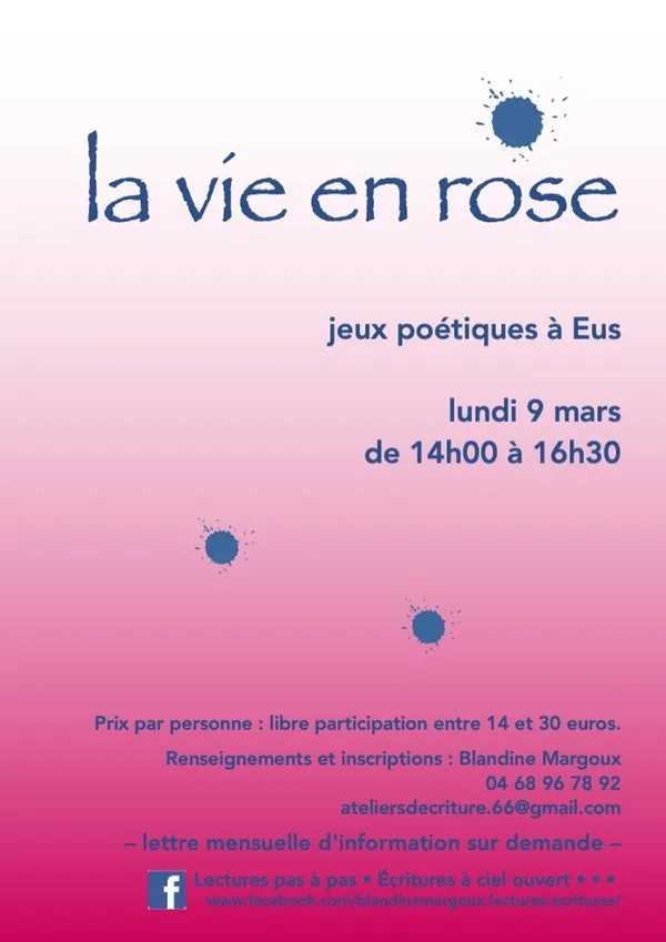 La vie en rose • Jeux poétiques, écriture créative